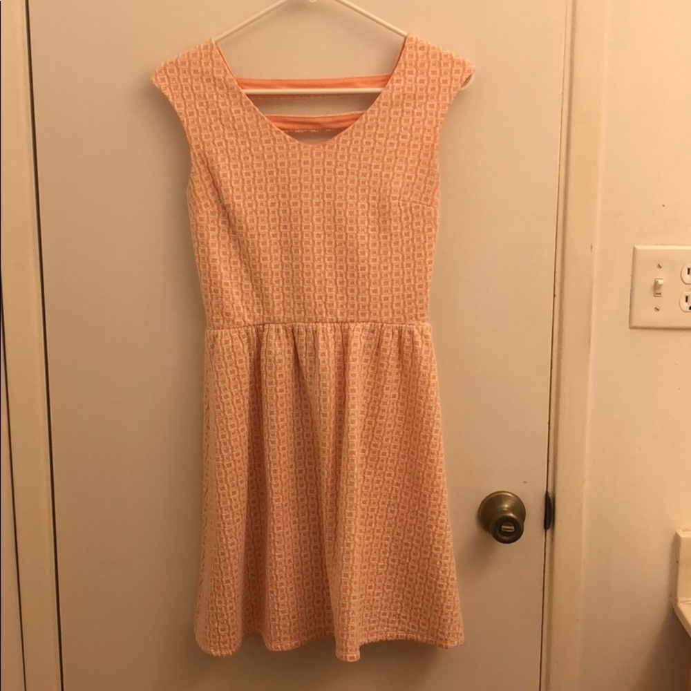 Peach and white dress